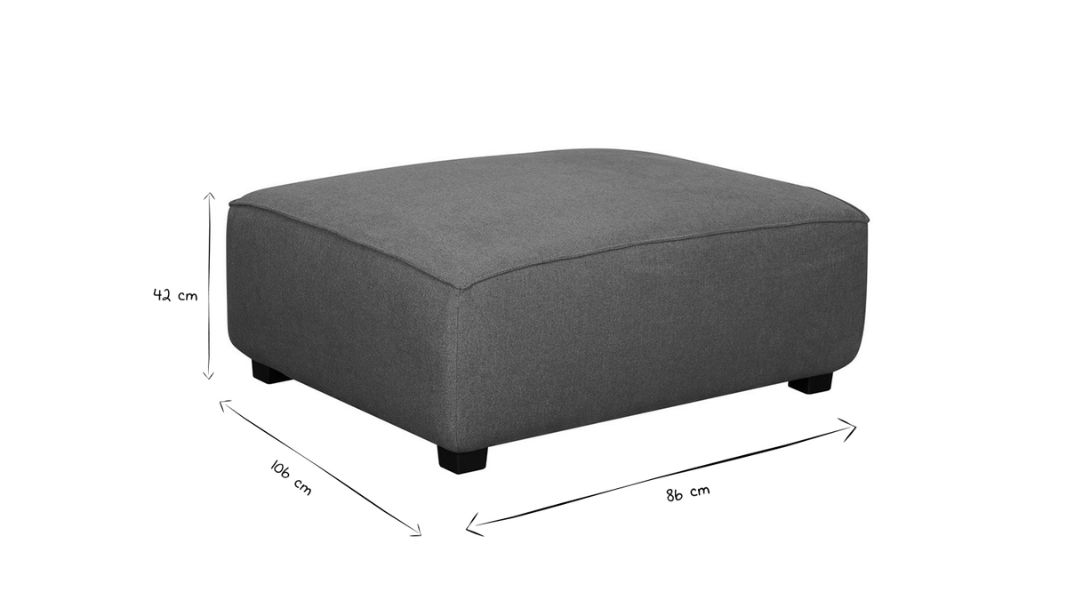 Modulare Sofa-Fusttze aus kumingelbem Stoff PLURIEL