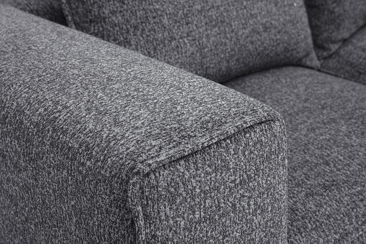 Modulares 2-Sitzer-Sofa aus dunkelgrauem meliertem Stoff KERRY