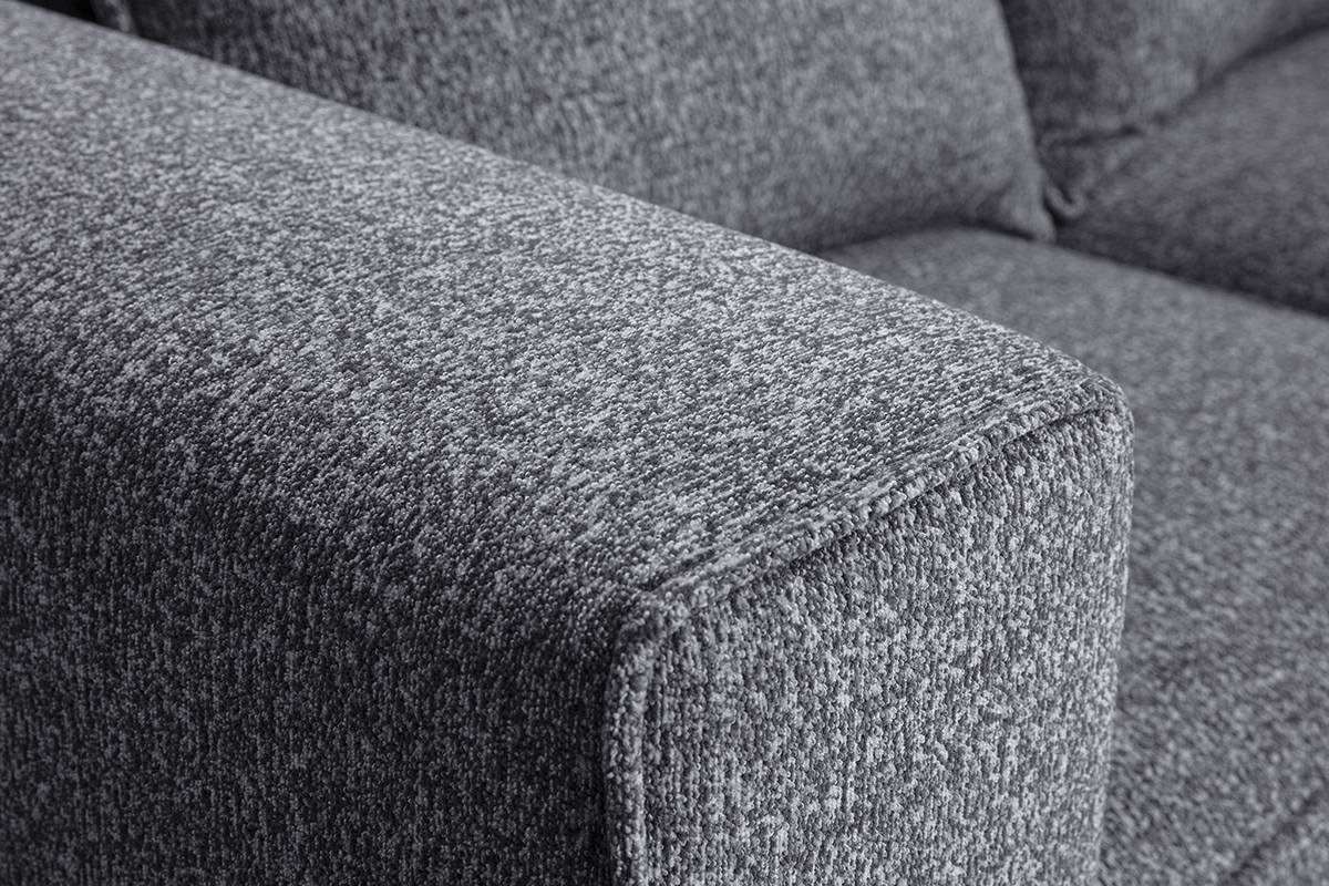 Modulares 4-Sitzer-Sofa aus dunkelgrauem Chenille-Gewebe KERRY