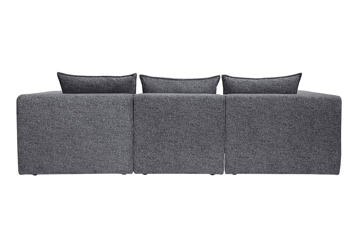 Modulares 4-Sitzer-Sofa aus dunkelgrauem Chenille-Gewebe KERRY