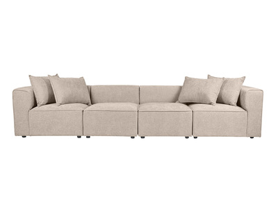 Modulares 5-Sitzer-Sofa aus Stoff mit strukturiertem Samteffekt beige KERRY