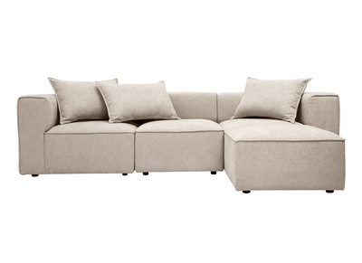 Modulares Ecksofa 4-Sitzer aus Stoff mit strukturierter Samtoptik Beige KERRY