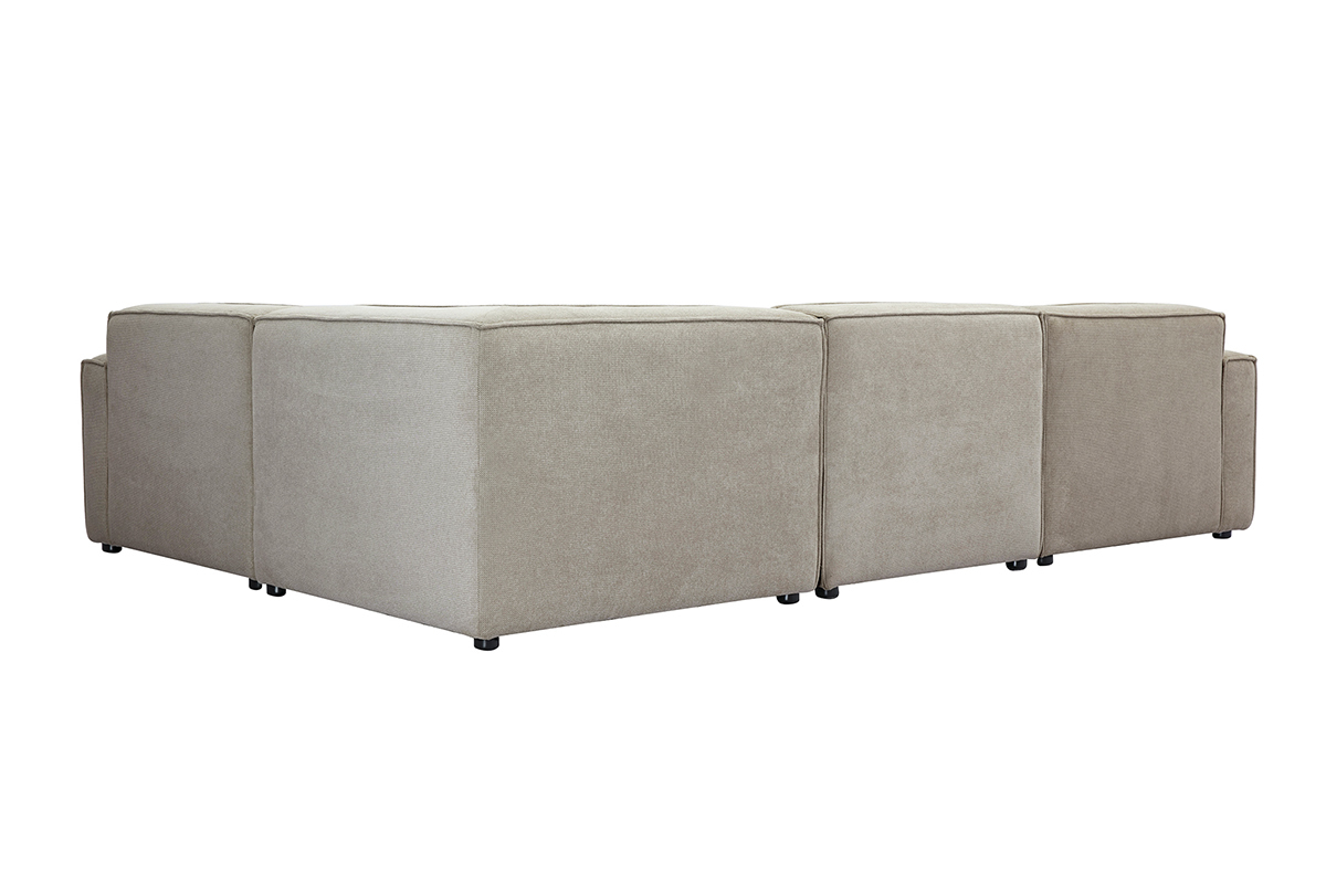 Modulares Ecksofa 5 Pltze in beige Samtoptik strukturiertem Stoff SPLIT