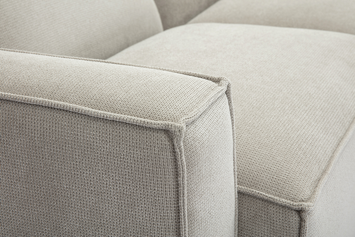 Modulares Ecksofa 5 Pltze in beige Samtoptik strukturiertem Stoff SPLIT