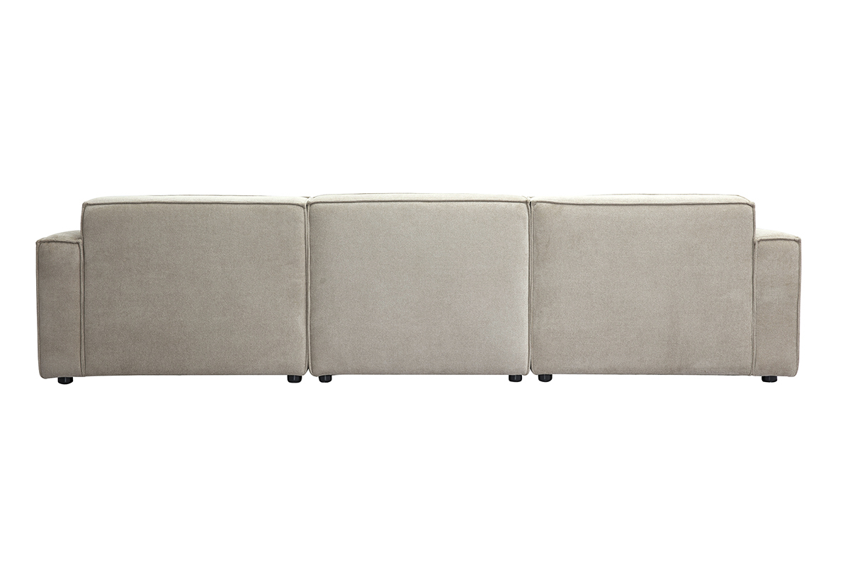 Modulares Sofa fr 4 Personen in beigem Samt-Textur Stoff SPLIT
