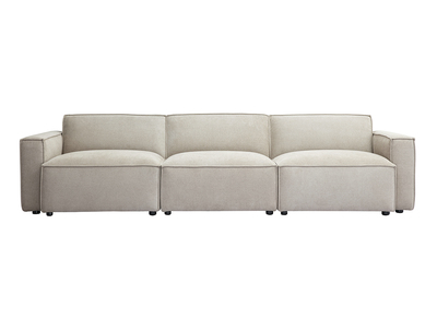 Modulares Sofa für 4 Personen in beigem Samt-Textur Stoff SPLIT