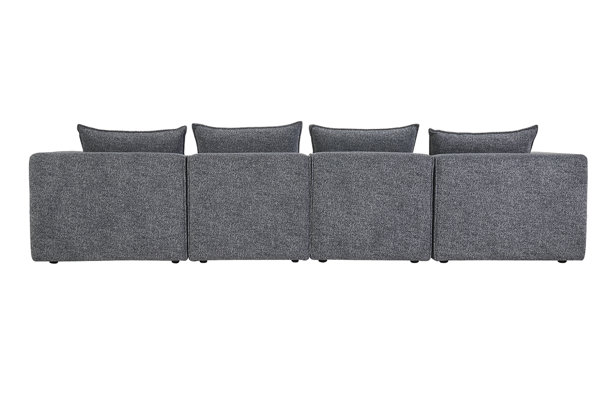 Modulares Sofa mit 5 Sitzen aus meliertem Stoff in dunkelgrau KERRY