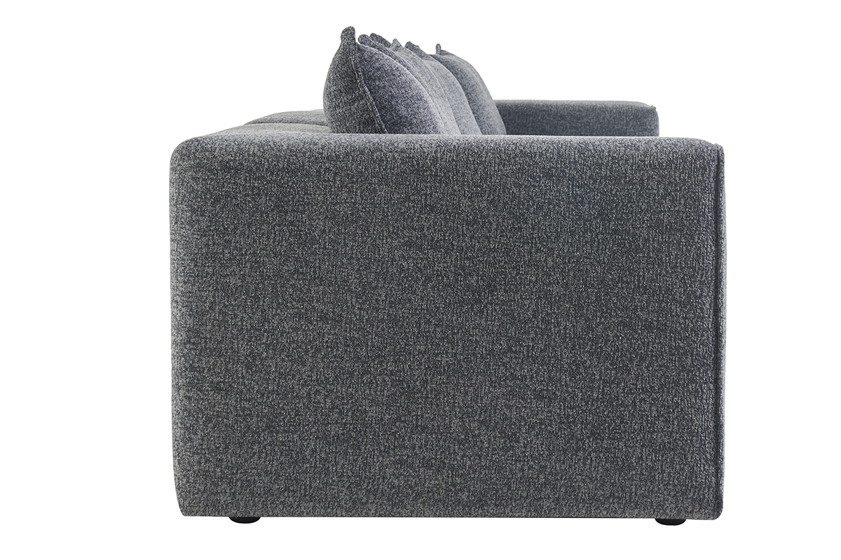 Modulares Sofa mit 5 Sitzen aus meliertem Stoff in dunkelgrau KERRY