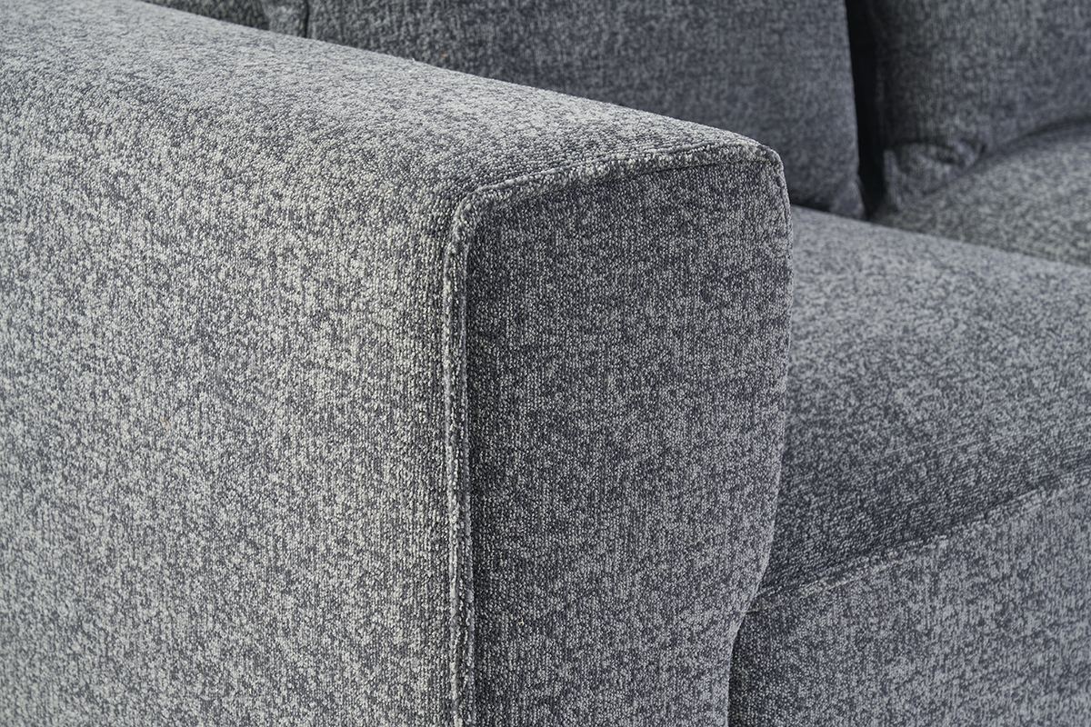 Modulares Sofa mit 5 Sitzen aus meliertem Stoff in dunkelgrau KERRY