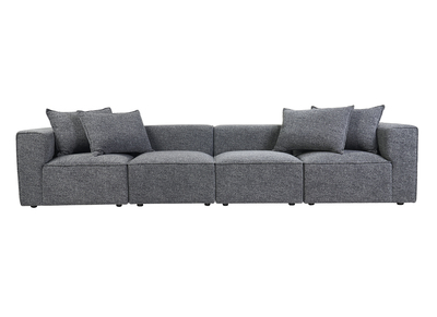 Modulares Sofa mit 5 Sitzen aus meliertem Stoff in dunkelgrau KERRY