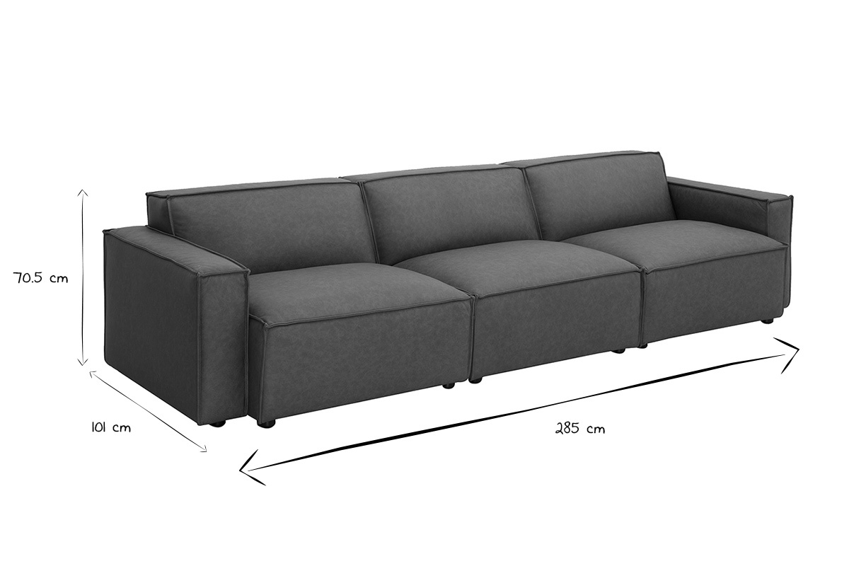 Modulares Vintage Sofas aus Leder mit 4 Sitzpltzen SPLIT