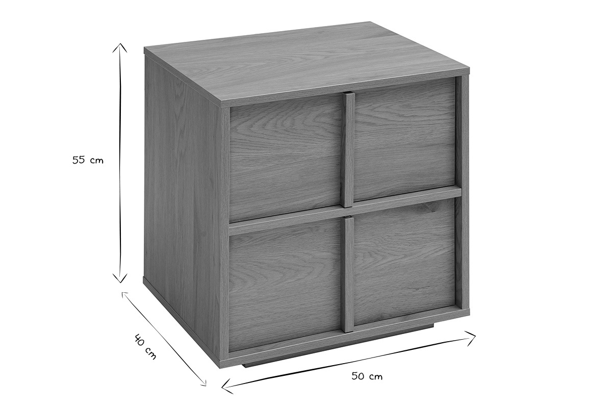 Nachttisch 2 Schubladen helle Holzoptik Eiche LOTHAIRE