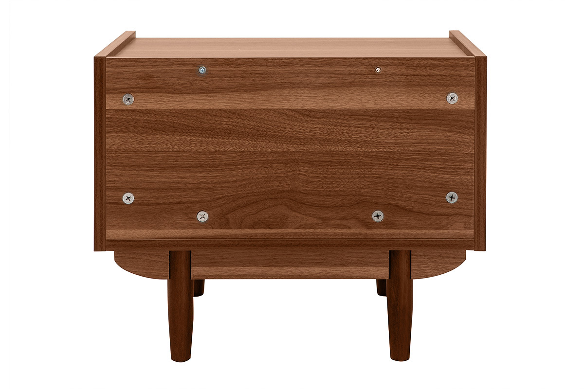 Nachttisch aus dunklem Holz mit Schublade SANAA