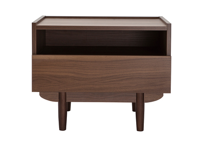 Nachttisch aus dunklem Holz mit Schublade SANAA