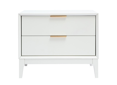 Nachttisch aus mattem weißem und goldfarbenem Metall mit Aufbewahrung GIANA