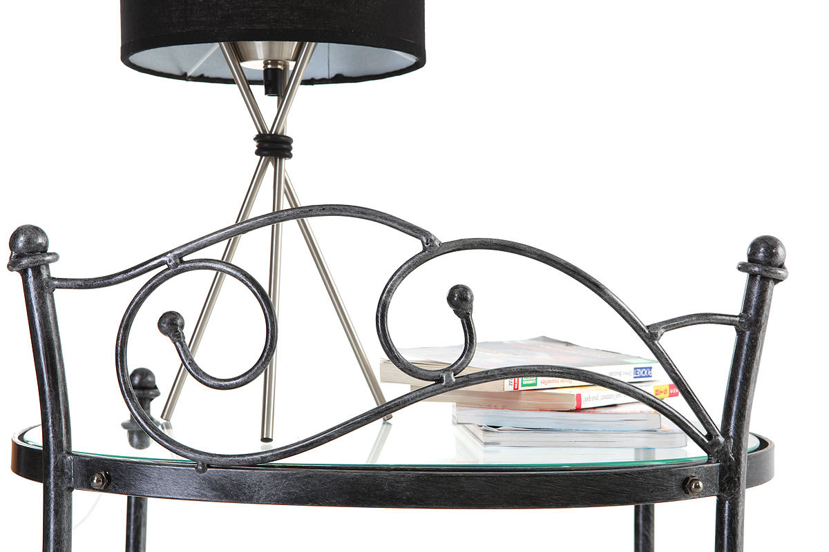 Nachttisch im Barockstil VENEZIA Metall Schwarz