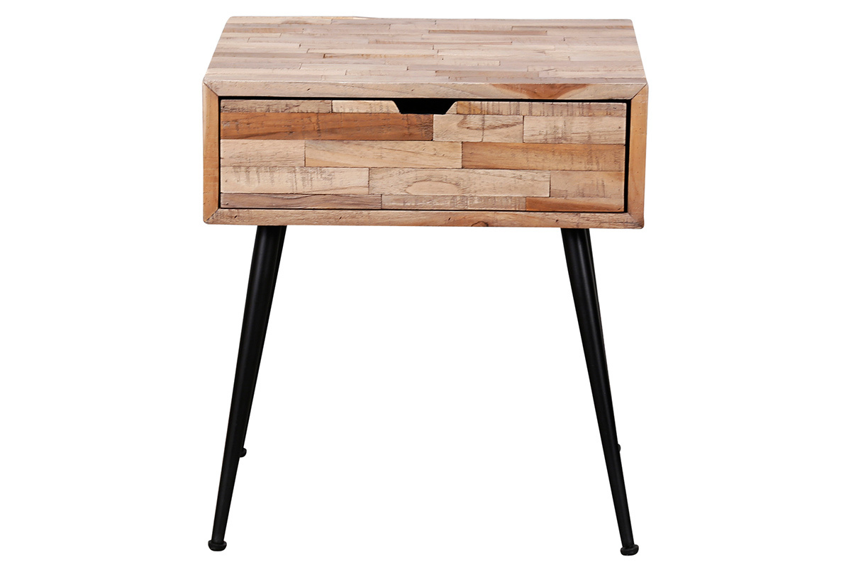 Nachttisch im Industrial Style aus Teak PATTY