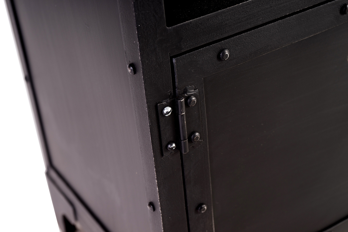 Nachttisch Industrie-Stil aus Metall Schwarz FACTORY