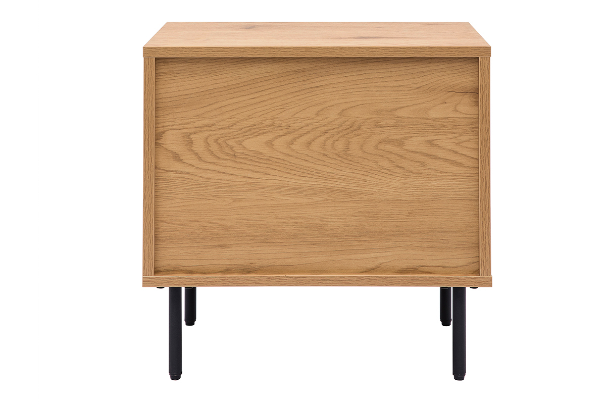 Nachttisch mit hellem Holzfinish in Eiche 2 Schubladen ARAGON