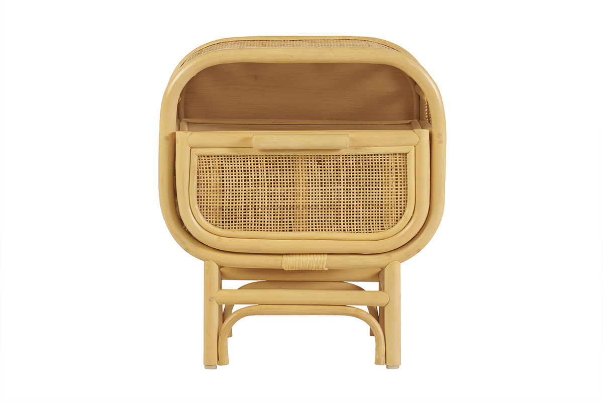 Nachttisch mit Rattan-Schublade LUWAK