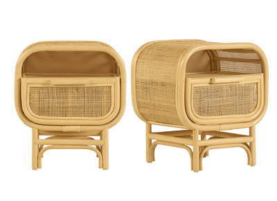 Nachttisch mit Rattan-Schublade LUWAK