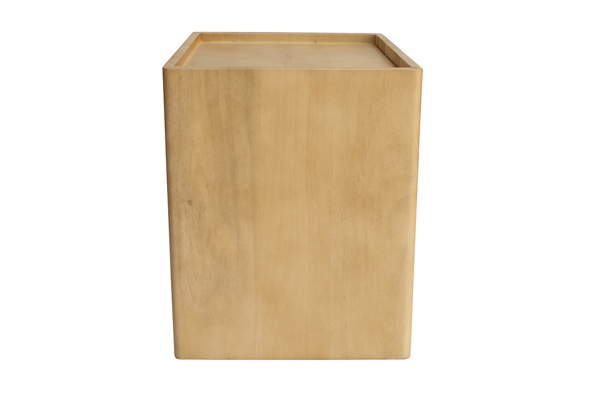 Nachttisch NEREA aus Mangoholz, Ansicht von der rechten Seite.