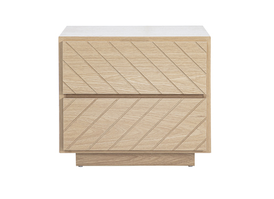 Nachttisch mit Stauraum 2 Schubladen Eichenholz-Finish MATALA