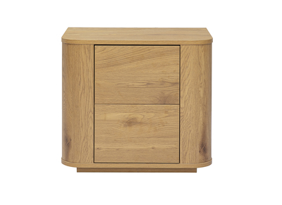 Nachttisch mit Stauraum 2 Schubladen helles Holzfurnier Eiche NEGAN