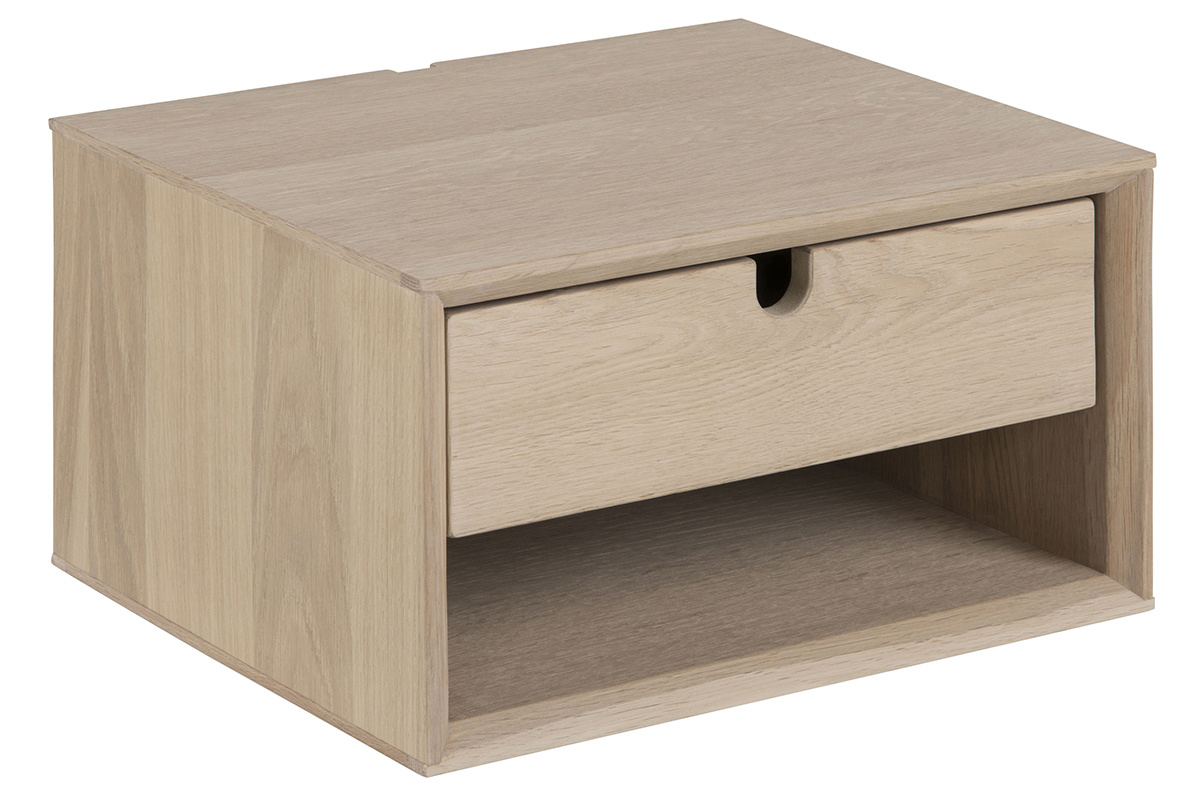 Nachttisch Wandmontage mit Stauraum Eichenoptik DAWN