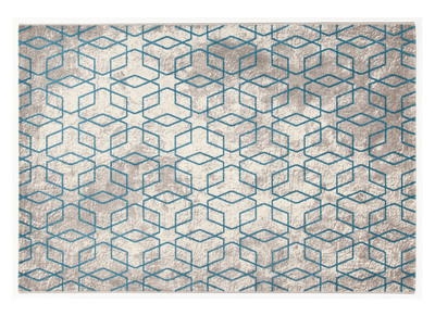 Naturfarbener Teppich mit blauen Motiven 160&nbsp;x&nbsp;230&nbsp;cm SOHO