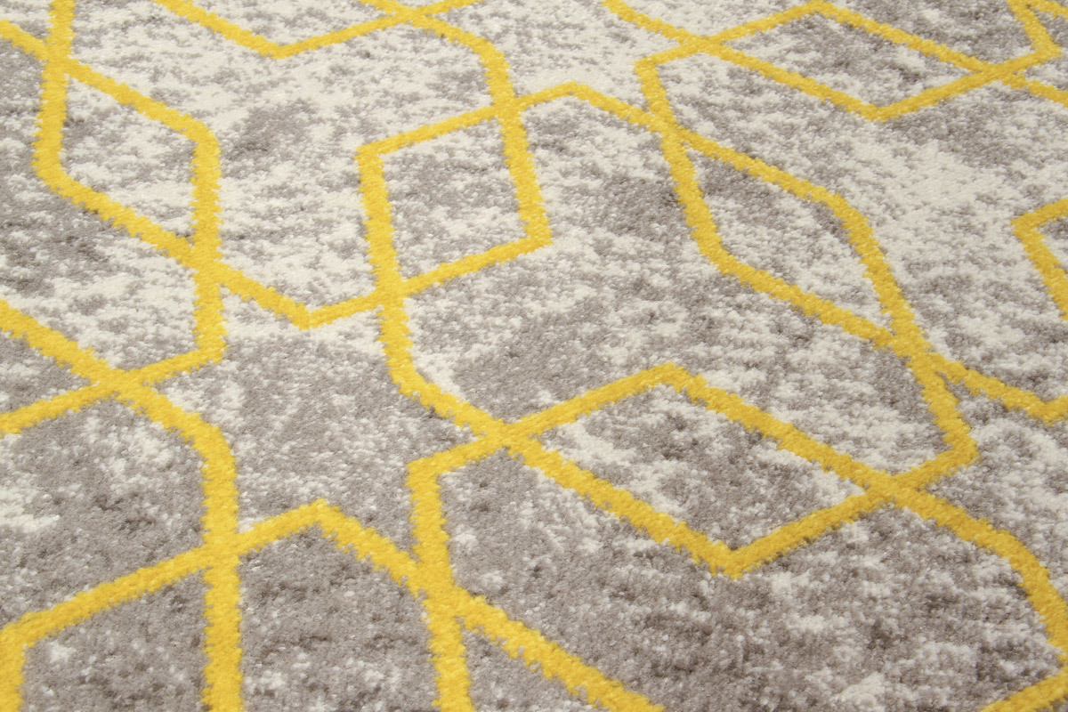 Naturfarbener Teppich mit gelben Motiven 160�x�230�cm SOHO