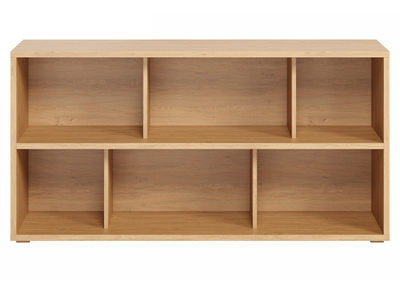 Niedriger Bücherschrank mit hellem Eichenholzfinish B140 cm EPURE