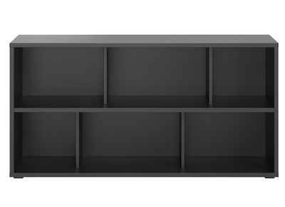 Niedriger Bücherschrank mit schwarzem Holzfinish B140 cm EPURE