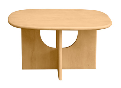 Niedriger Design-Couchtisch aus hellem Mangoholz, massiv, L80 cm MASSARI