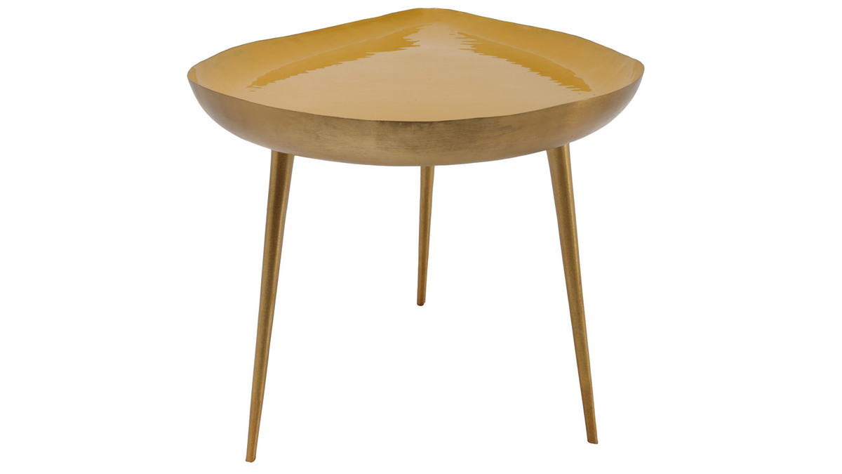 Niedriger Design-Tisch aus gelb lackiertem Stahl DROP