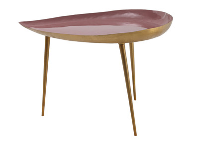 Niedriger Design-Tisch aus rosa lackiertem Stahl DROP - Niedriger Design-Tisch aus rosa lackiertem Stahl DROP