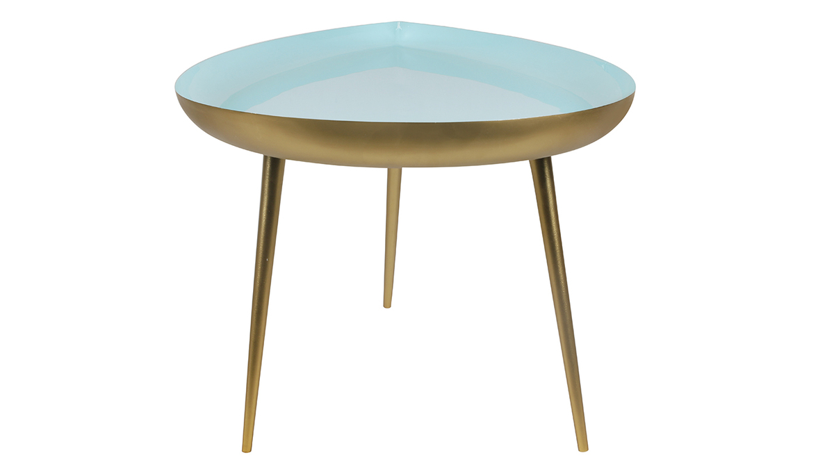 Niedriger Design-Tisch aus wei lackiertem Stahl DROP