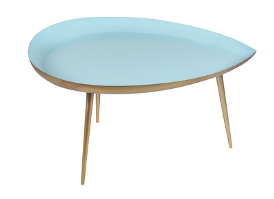 Niedriger Design-Tisch aus weiß lackiertem Stahl DROP