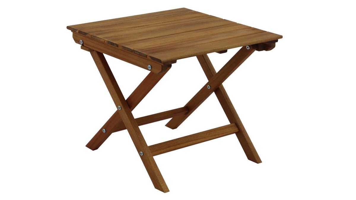 Niedriger Gartentisch aus Massivholz zusammenklappbar B40 x T40 cm ITZA