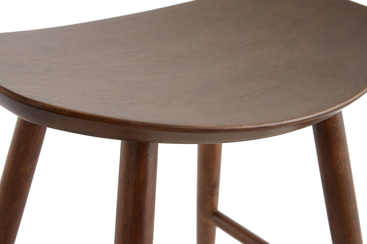 Niedriger Holzhocker dunkel H46.5 DEMORY