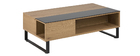 Niedriger Tisch verstellbar aus Holz und Metall WYNN
