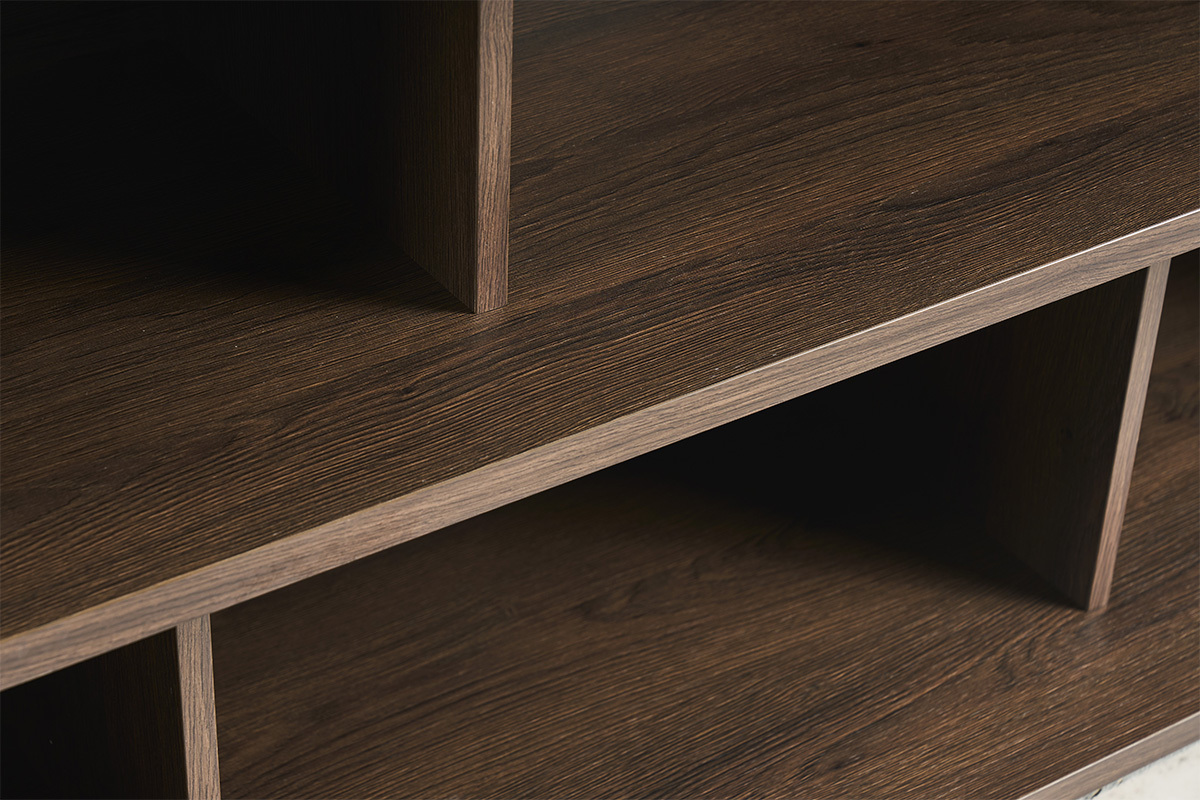 Niedriges B�cherregal in dunkler Walnuss-Holzoptik L140 cm EPURE