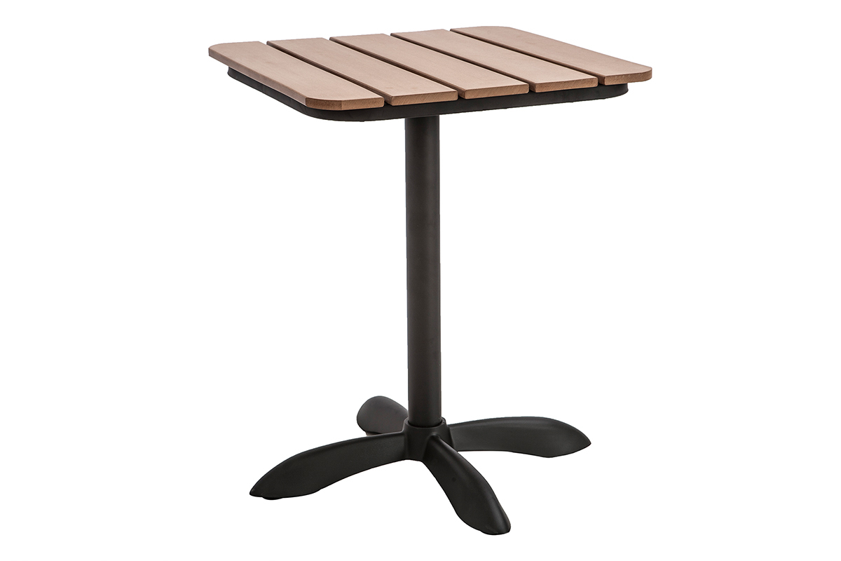 Outdoor-Esszimmer mit Bistrotisch und 2 Sthlen Schwarz und Holz PUB