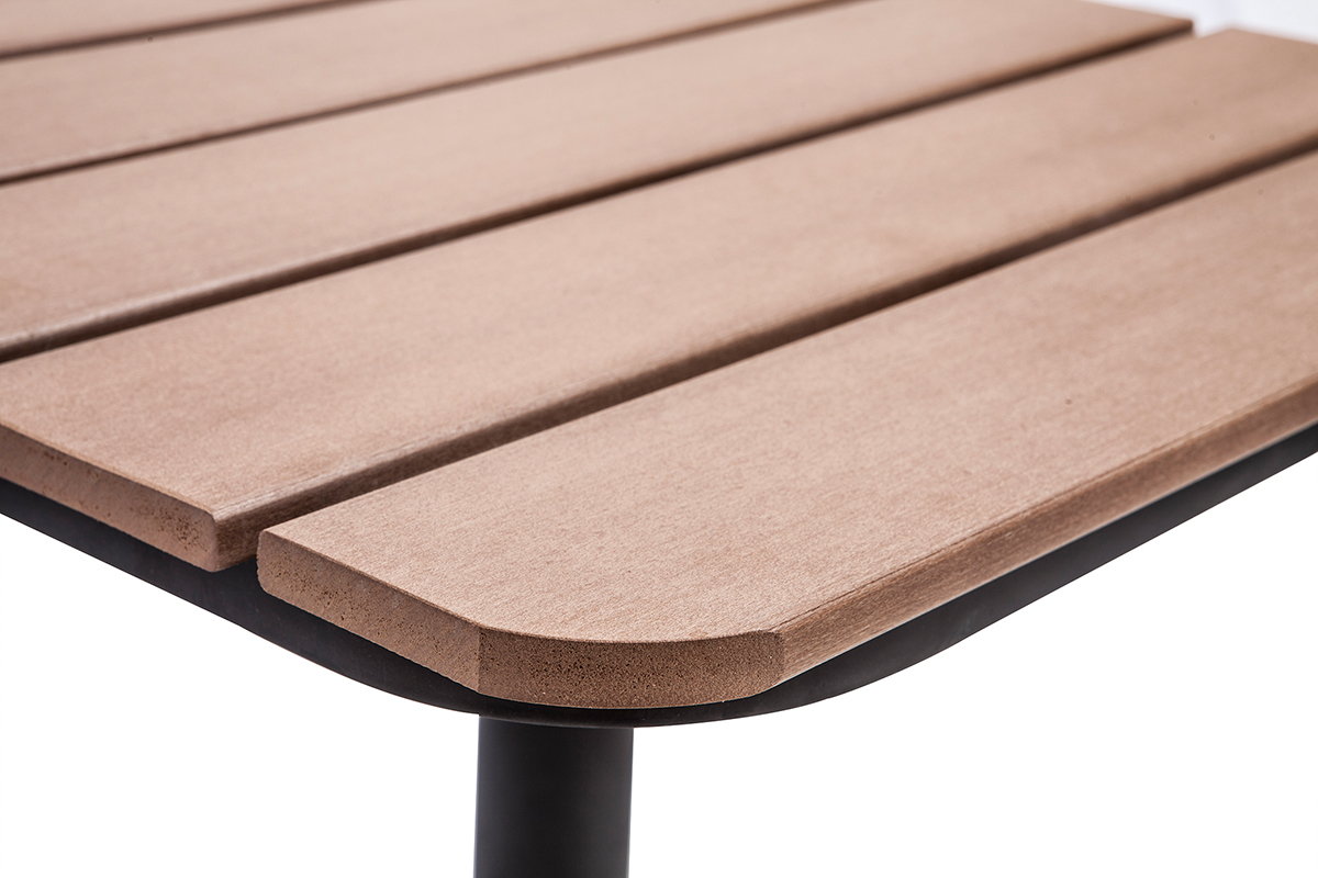 Outdoor-Esszimmer mit Bistrotisch und 2 Sthlen Schwarz und Holz PUB