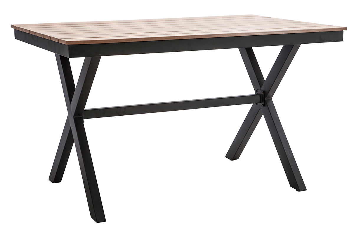 Outdoor-Esszimmer mit Tisch und 4 Sthlen Schwarz und Holz VIAGGIO
