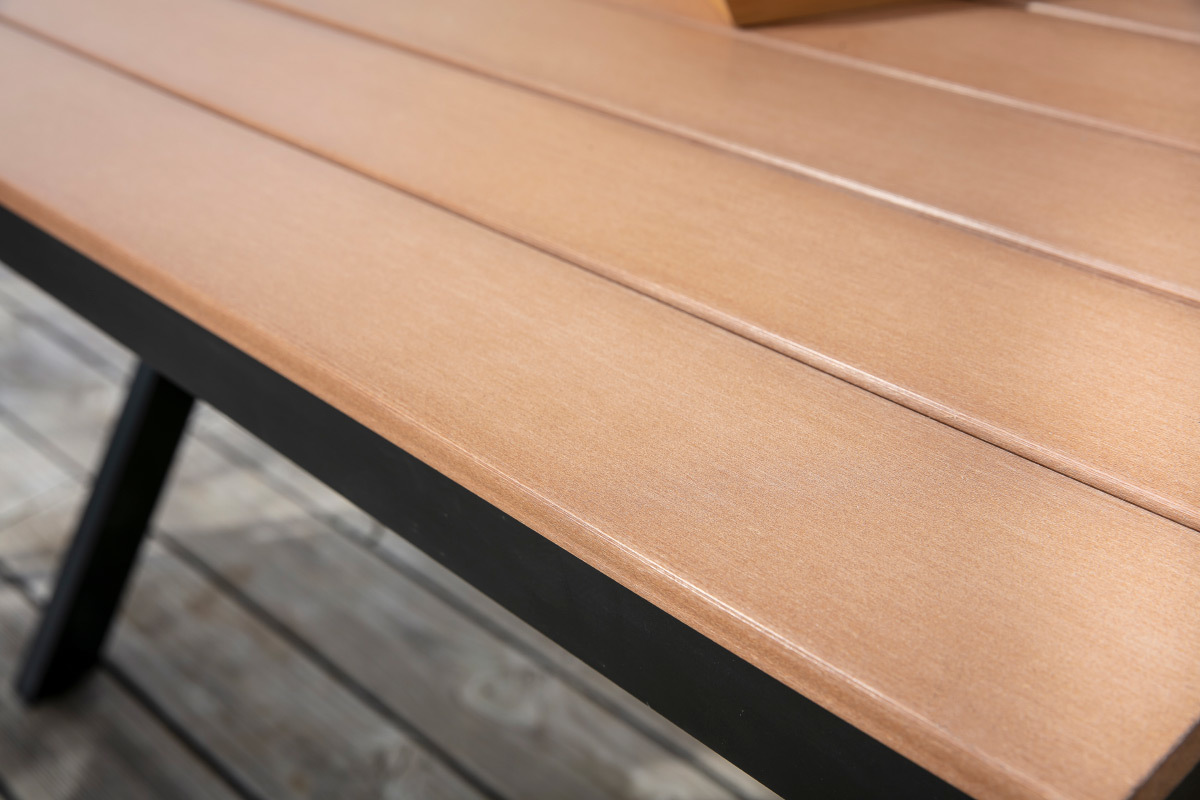 Outdoor-Esszimmer mit Tisch und 4 Sthlen Schwarz und Holz VIAGGIO