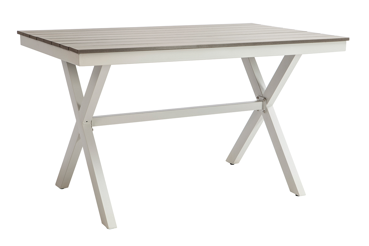 Outdoor-Esszimmer mit Tisch und 4 Sthlen Wei und Grau VIAGGIO