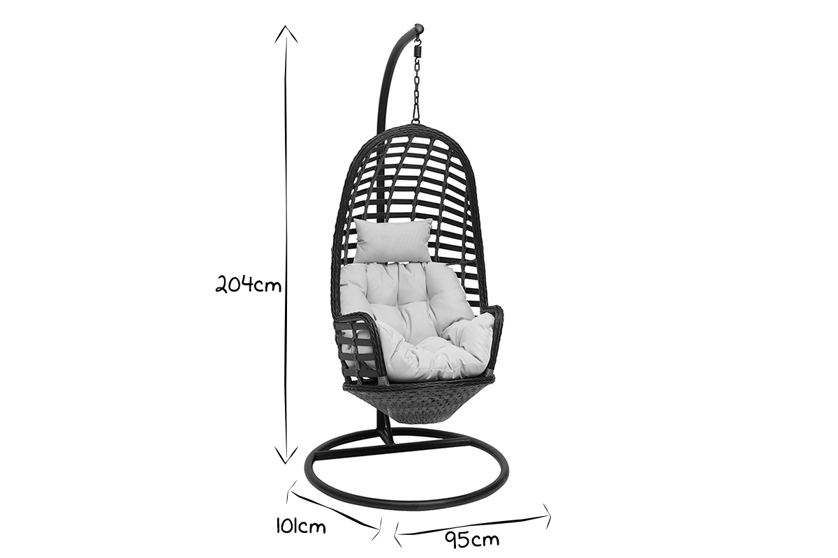 Outdoor-Hngesessel mit Rattan- und Metalleffekt LOMBOCK