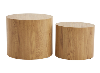 Ovale Couchtische aus hellem Holz (2er-Set) HOLZ