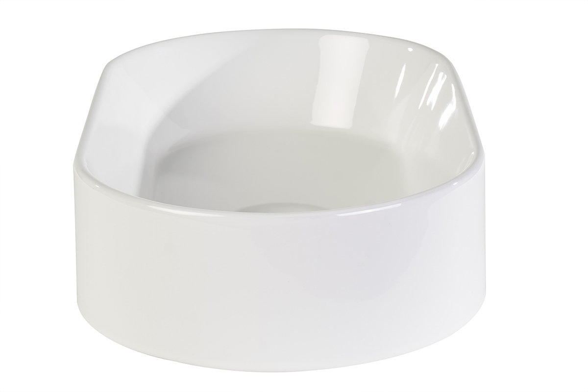 Ovale Waschbecken aus wei�er Keramik L52.5 cm YARA